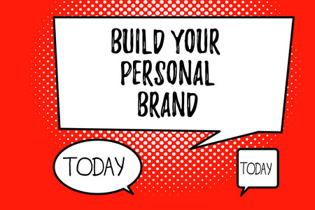 文字书写文本建立您的个人品牌。展示营销本身的业务理念