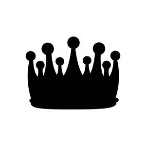皇冠剪影。皇家标志。设计元素。矢量插图