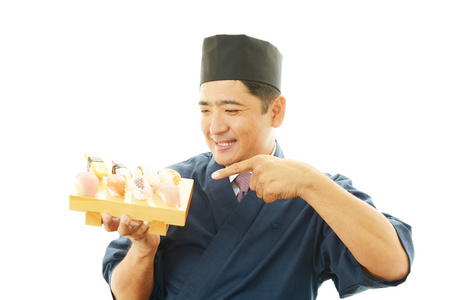 寿司厨师的肖像