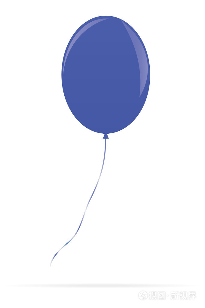 孤立在白色的蓝色气球插画-正版商用图片08ix2z-摄图新视界