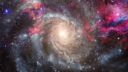 抽象的科学背景星系和星云在空间中。这幅图像由美国国家航空航天局提供的元素