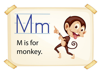 字母 M 的猴子