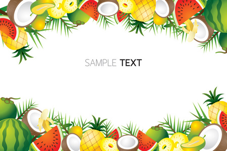 混合热带水果, 框架, 边框照片