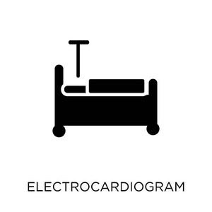 心电图图标。从健康和医疗收藏心电图符号设计。简单的元素向量例证在白色背景