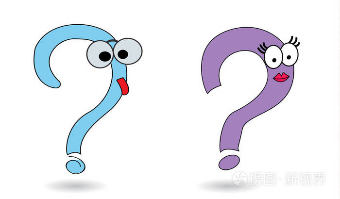 问号的向量插图集学校明信片的设计具有不同表达式的emoji表情字符