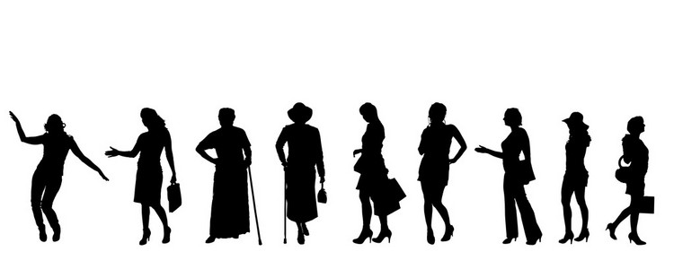silhouettes 的妇女