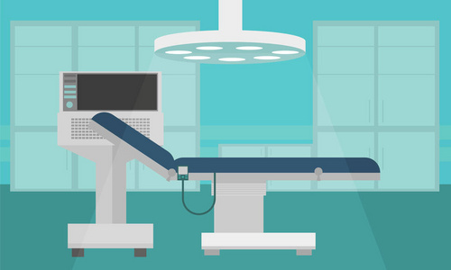 医院室内强化治疗平矢量插画