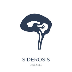 siderosis 图标。时尚的平面向量 siderosis 图标在白色背景从疾病汇集, 向量例证可用于网络和移动, eps10