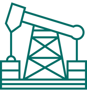 油泵千斤顶或 Pumpjack 线矢量隔离图标