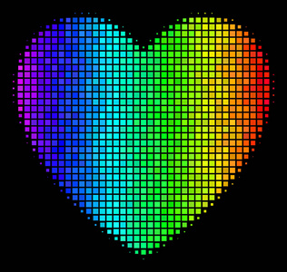 光谱彩色点缀爱心图标图片