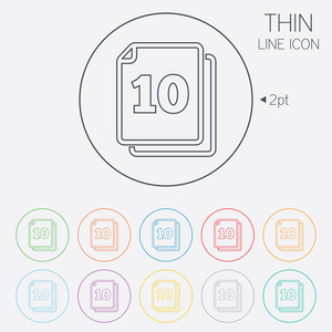 在包中 10 张签名图标。10 篇论文符号