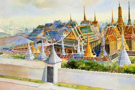 亚洲宫泰国曼谷的皇家大皇宫和 wat phra keaw.