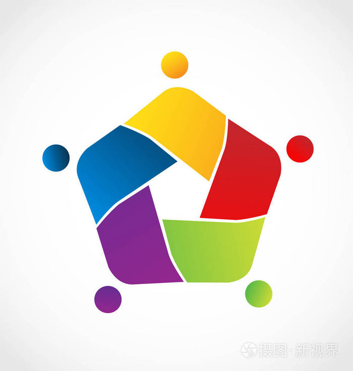 团队合作的人团结联盟.矢量徽标符号