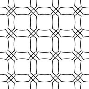 白色和黑色的几何装饰品。网络纺织品和墙纸无缝模式