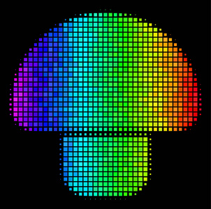 光谱彩色斑点蘑菇图标
