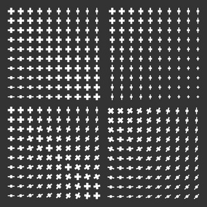 矢量白色单色最小现代动态抽象跨半色调渐变纹理集在黑色背景上隔离