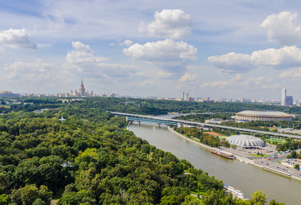 vista superior das ruas e praas de Moscou do topo de um bloco d