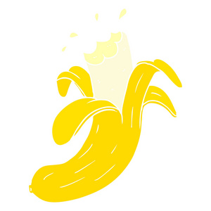 纯色风格动画片咬香蕉