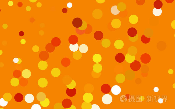 带彩色球体的深色橙色矢量图案半色调样式中白色背景上重复圆圈的几何