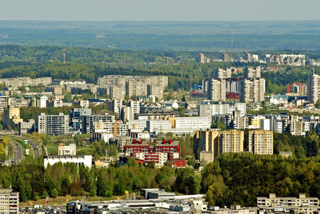 维尔纽斯城市资本的立陶宛鸟瞰图