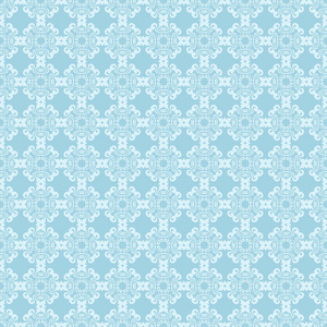 白色和蓝色花卉装饰设计。纺织品和墙纸无缝图案