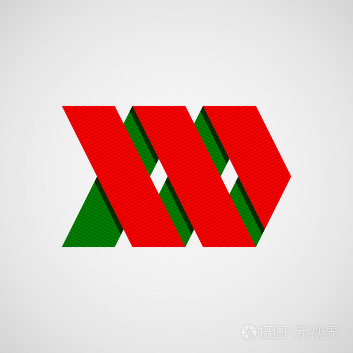 红色抽象右箭头标志