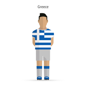 希腊足球运动员。足球制服
