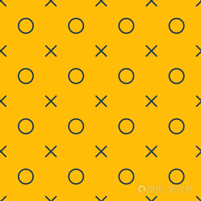无缝图案简单形状圆三角形黄色背景