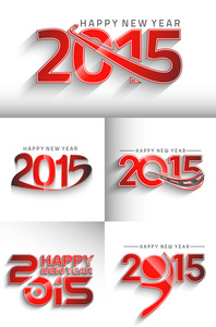 新年快乐 2015年文字设计