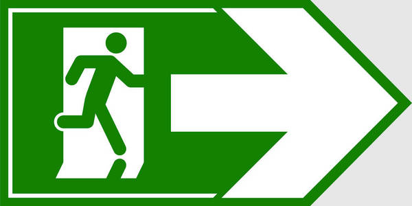 逃离消防出口的人照片