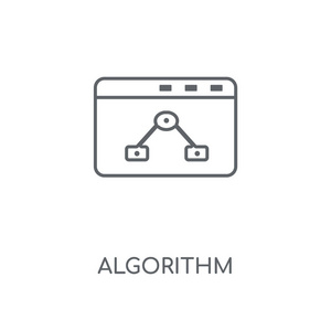 算法线性图标。算法概念笔画符号设计。薄的图形元素向量例证, 在白色背景上的轮廓样式, eps 10