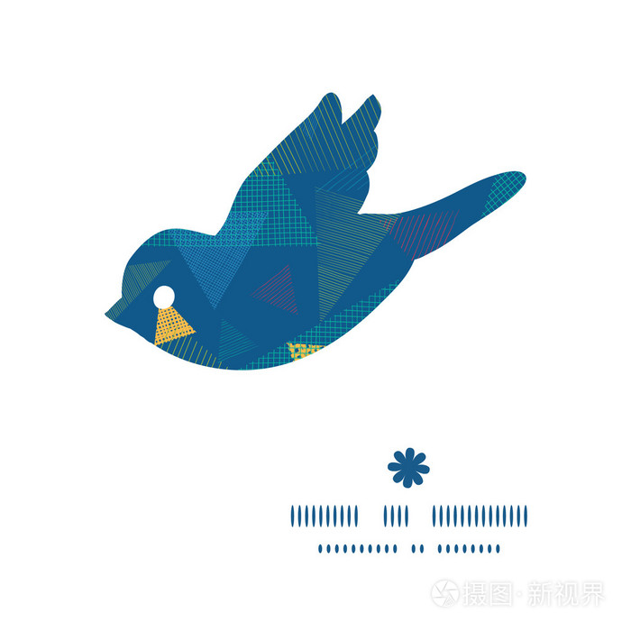 矢量抽象织物三角形鸟剪影模式框架