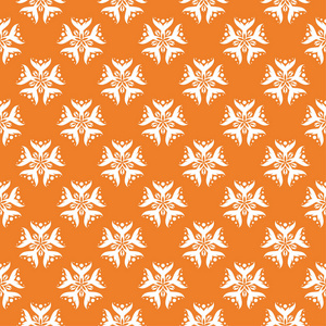 橙花饰品, 白色元素。纺织品和墙纸无缝图案