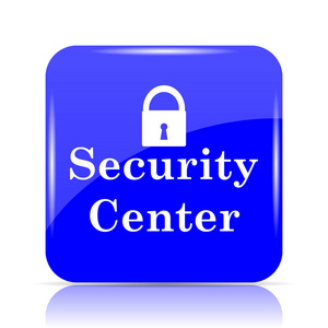 安全中心图标, 蓝色网站按钮白色背景