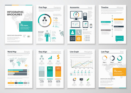 业务信息图表宣传册矢量元素集合