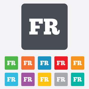 法国语言符号图标.fr 翻译照片