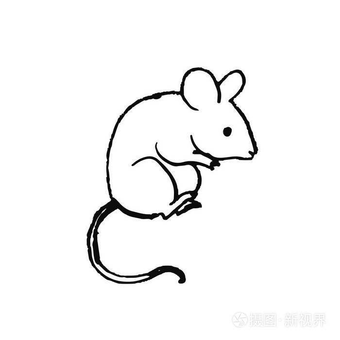 可爱的手绘动物在斯堪的纳维亚风格简单的线条艺术向量例证