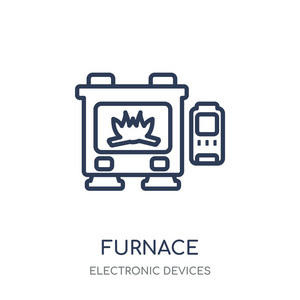 炉图标。从电子设备采集的炉线性符号设计