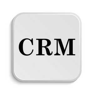 Crm 图标。白色背景上的互联网按钮