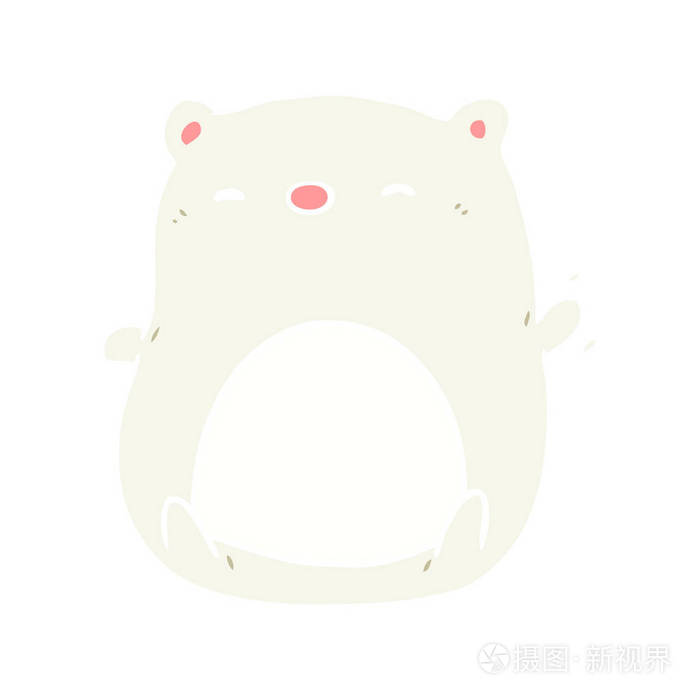 纯色风格动画片北极熊