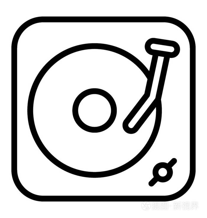 一个老式的音乐播放器称为转盘播放器的声音插画-正版商用图片08l0f3