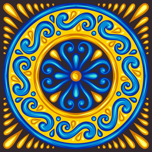 摩洛哥瓷砖图案插画