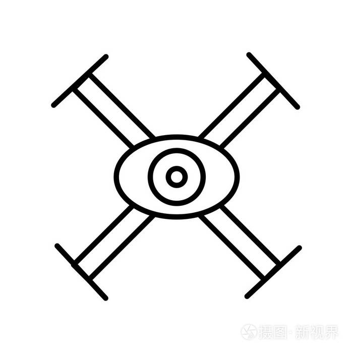白色背景下的无人机图标矢量符号和符号隔离