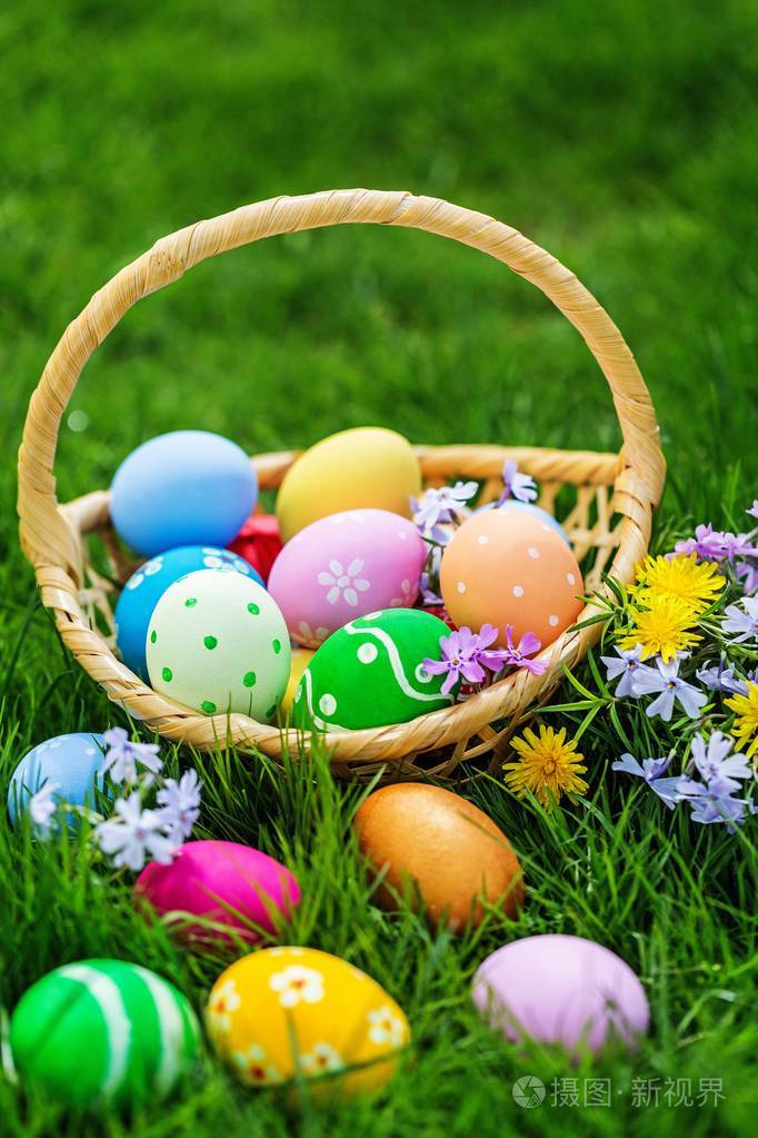 多彩复活节彩蛋特写