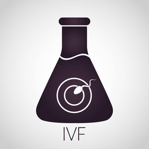 体外受精标志, ivf 标志图标, 新生儿, ivf 概念向量图示