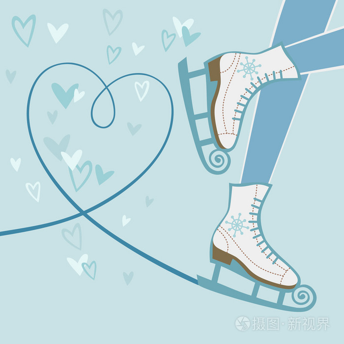 冬季运动卡与冰刀