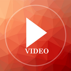 孤立的红色按钮播放图片