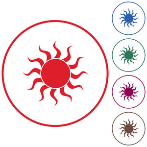 太阳程式化图像图标。矢量图案