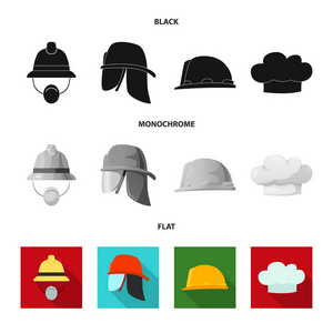 帽子和帽子图标的矢量设计。帽子和附件股票矢量图集