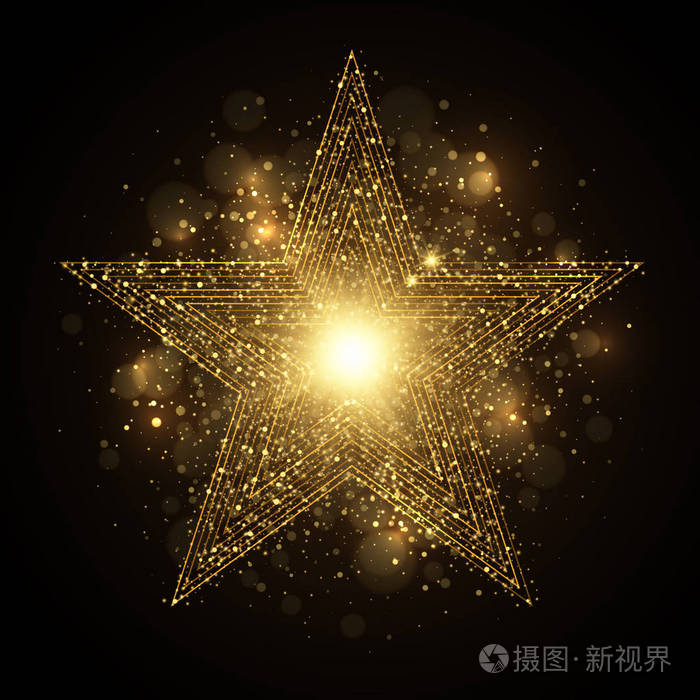 矢量eps10闪亮的金色星光闪耀的散景灯闪闪发光的效果